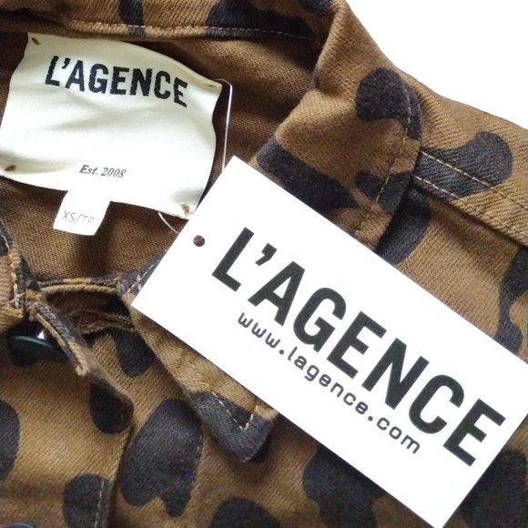 L’AGENCE NEW! Celine Cheetah Print Denim Jacket Size XS  MSRP $365 - Picture 5 of 9